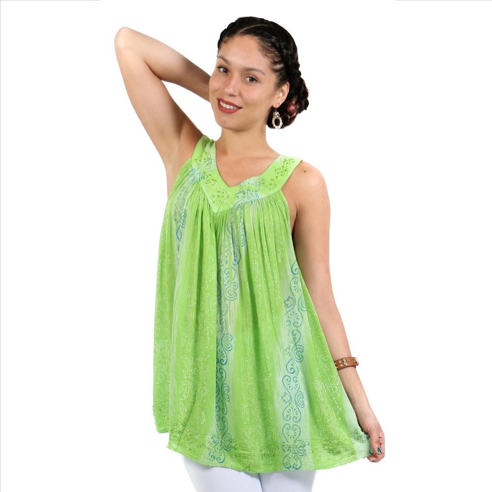 Tie Dye and Filigree Tank Top